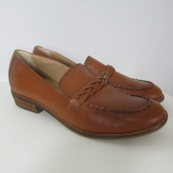 New EARTH Etedie Womens 8 M Brown Leather Slip On Loafers Preppy Classic Comfor - Picture 2 of 12